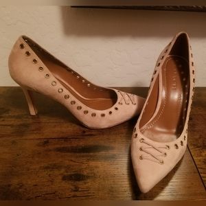 COACH Vero CUOIO Women Varick Grommet Blush Pointed Heeled Pump ~ 8.5